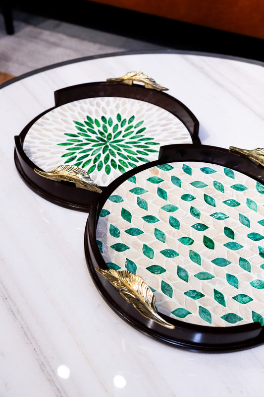 Emerald Tray in Shesham Mother of Pearl
