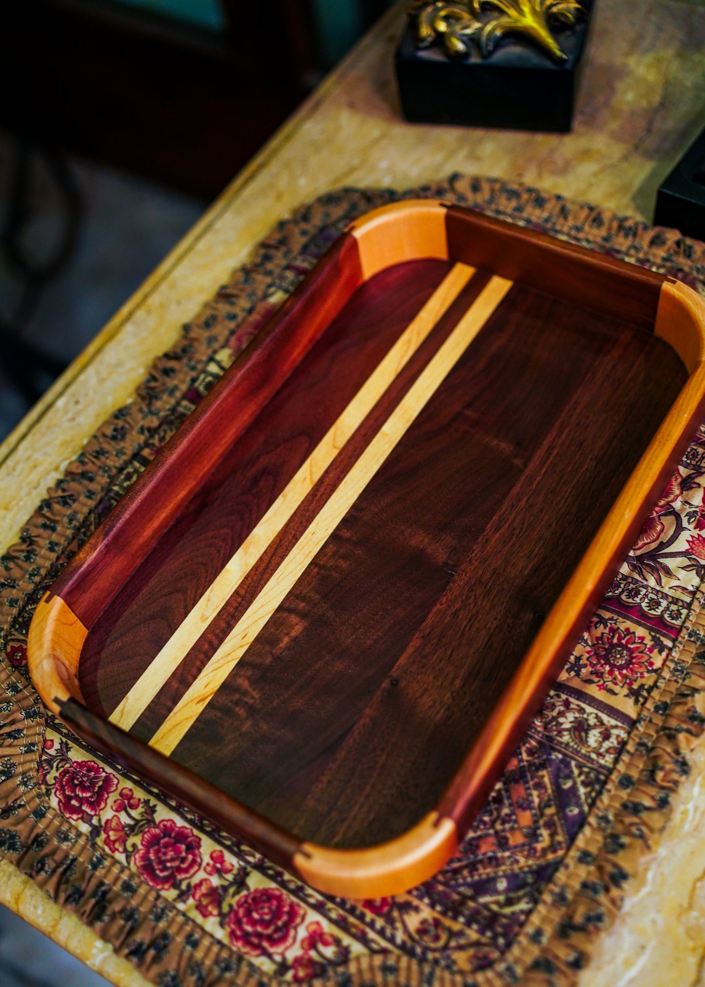 Stripped Teak Tray