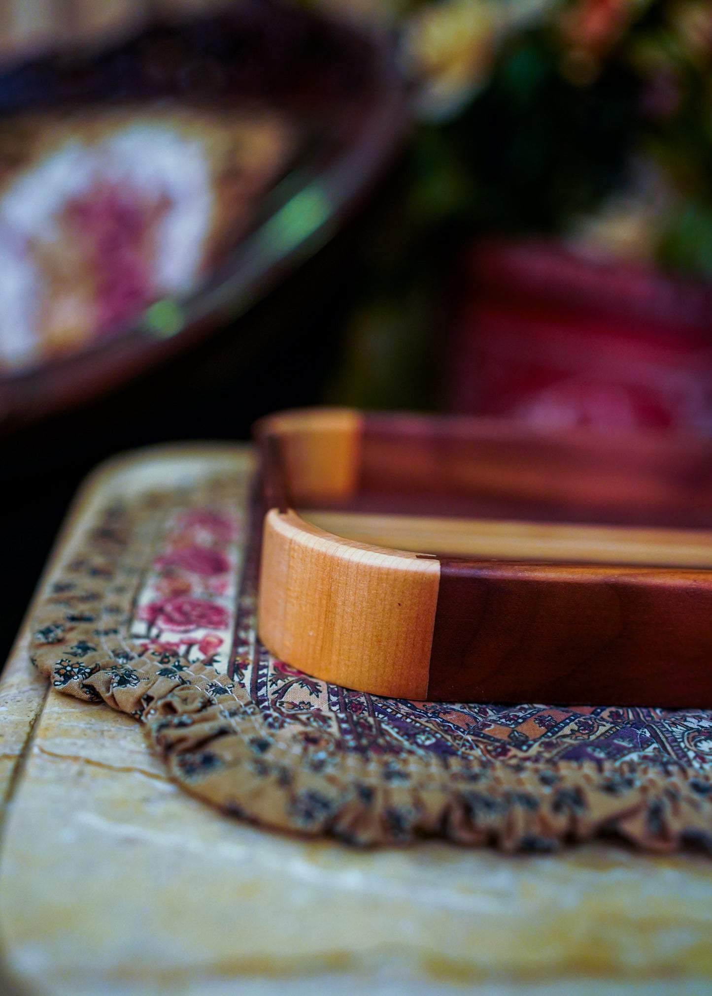 Stripped Teak Tray