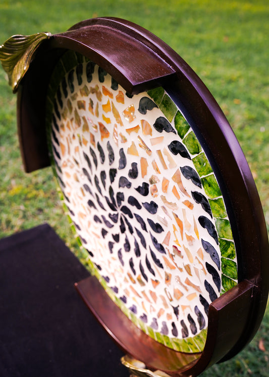 Shesham Platter with Mother of Pearl