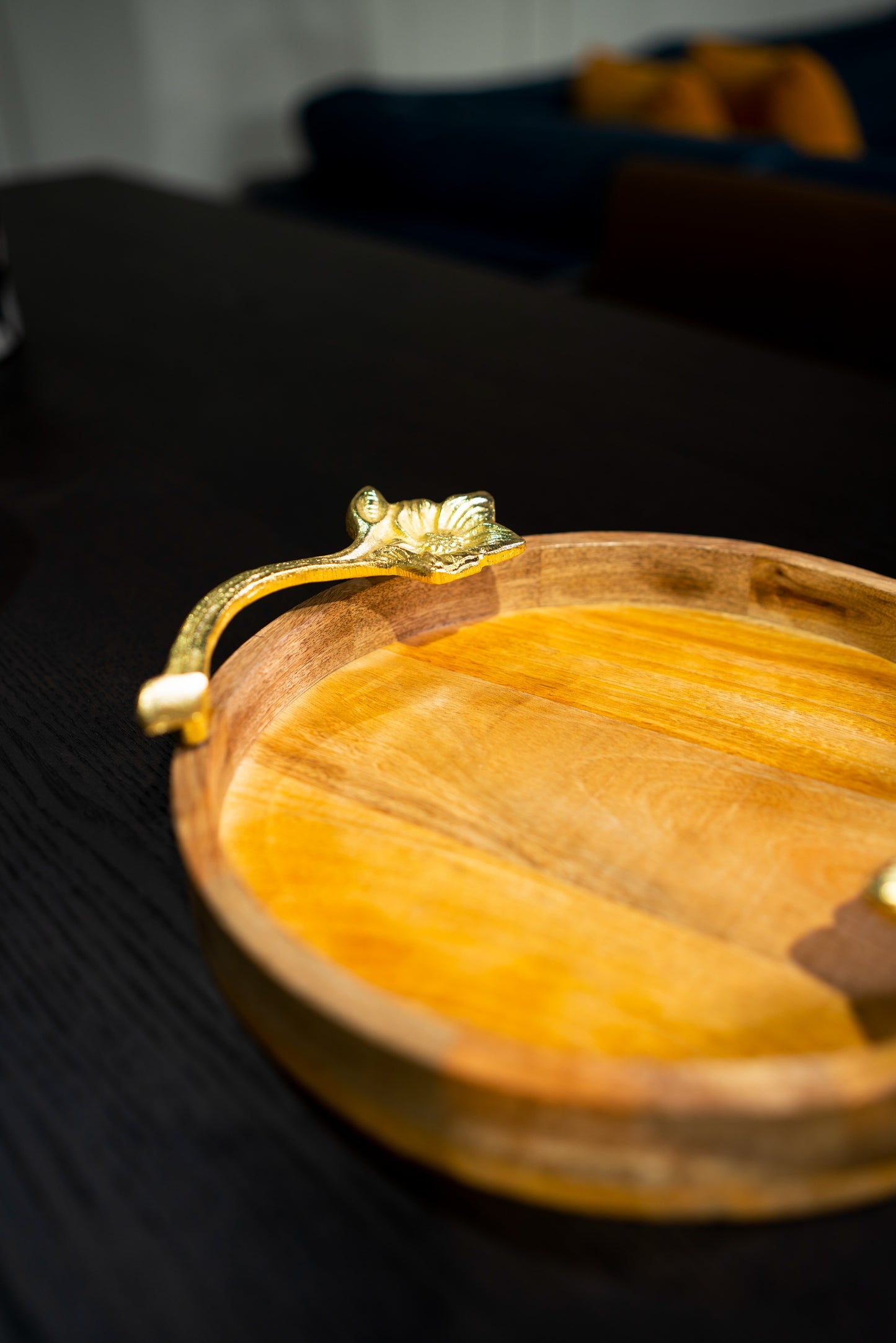 Brass Wooden Tray