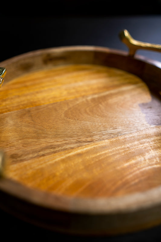 Brass Wooden Tray