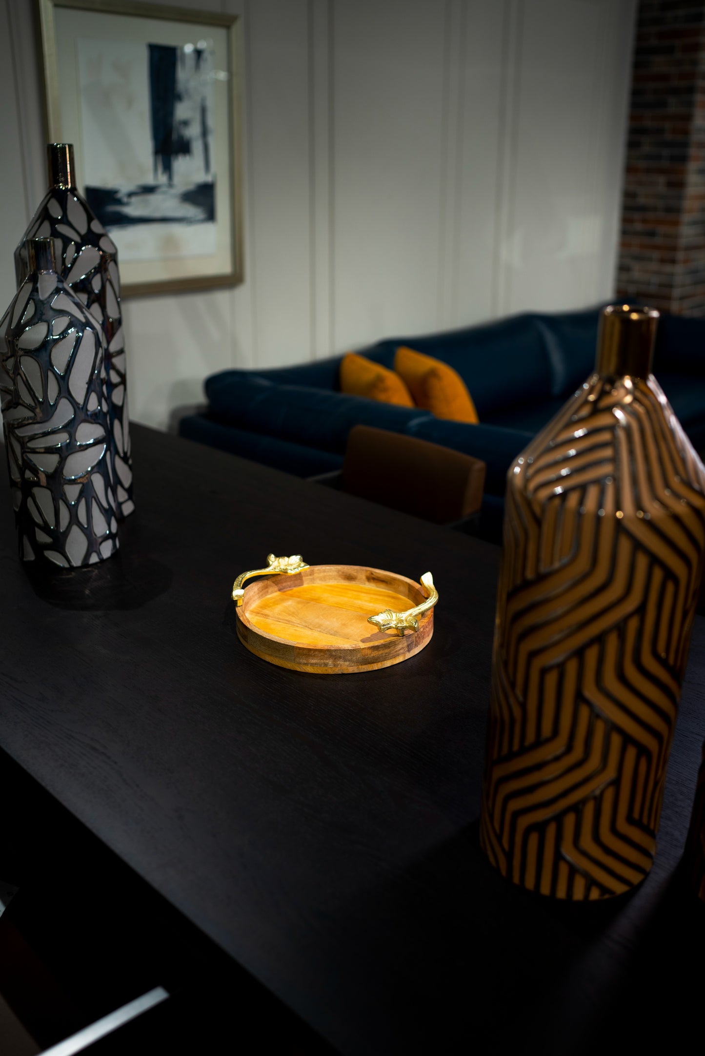Brass Wooden Tray
