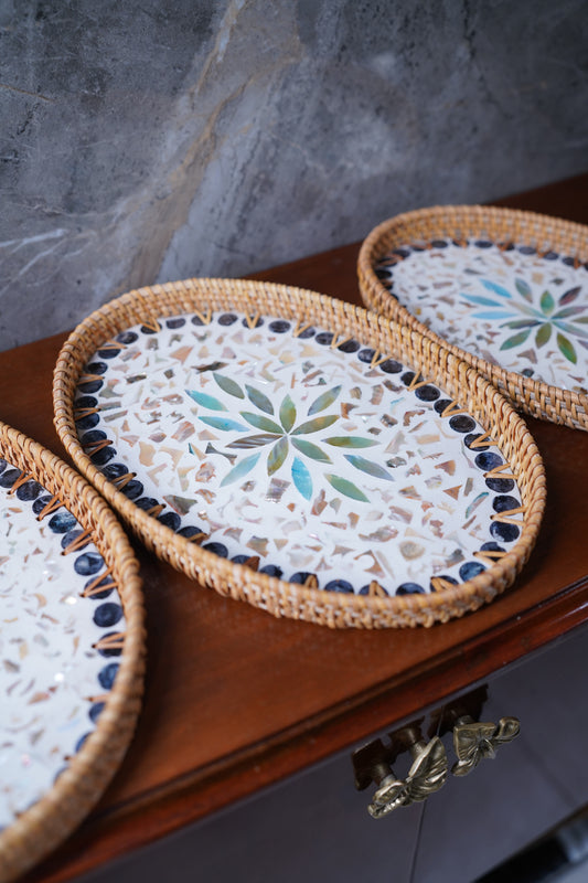 Seabloom Rattan Pearl Tray