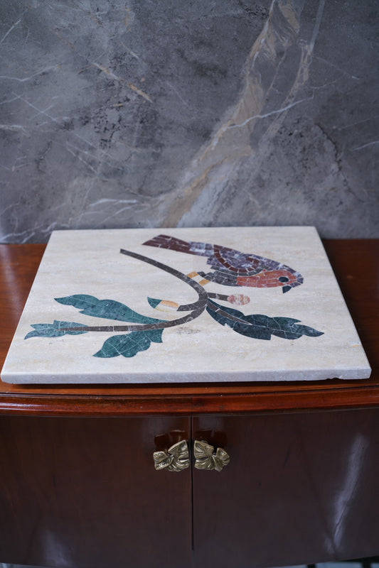 Bluebird Marble Inlay Platter