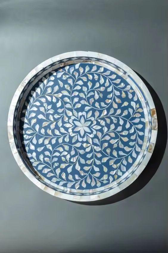 Mother Of Pearl Leaf Blue