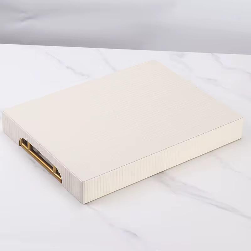 Stripped Gold Leather Tray