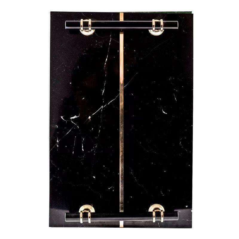 Marble Tray with Brass Handles