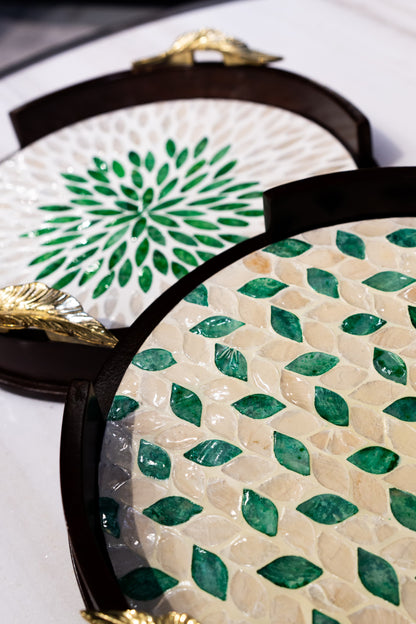 Emerald Tray in Shesham Mother of Pearl