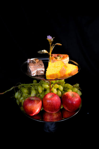 Midnight Bloom Two Tier Stand