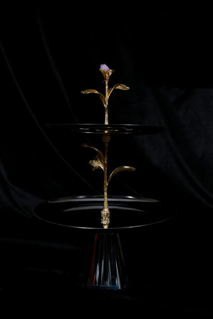 Midnight Bloom Two Tier Stand