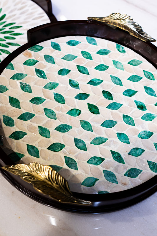 Emerald Tray in Shesham Mother of Pearl