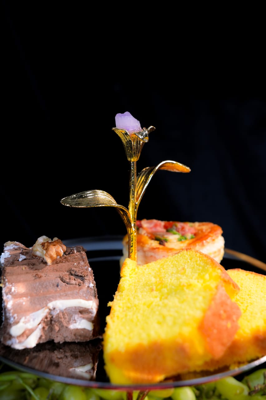 Midnight Bloom Two Tier Stand