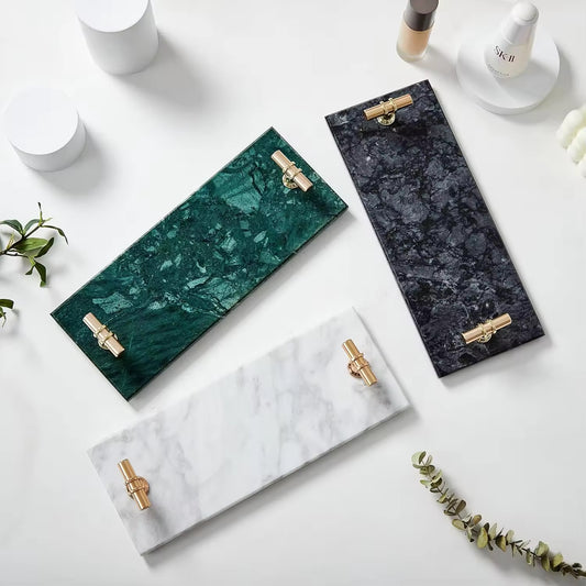 Slim Glossed Marble Platter
