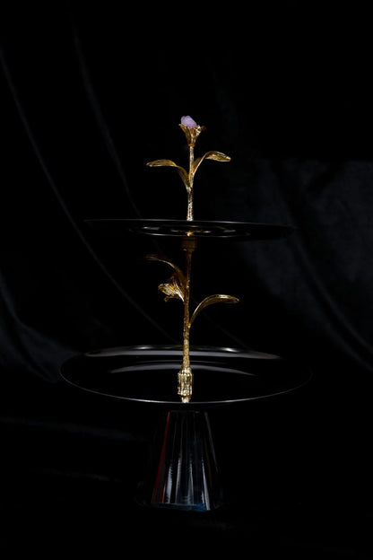 Midnight Bloom Two Tier Stand