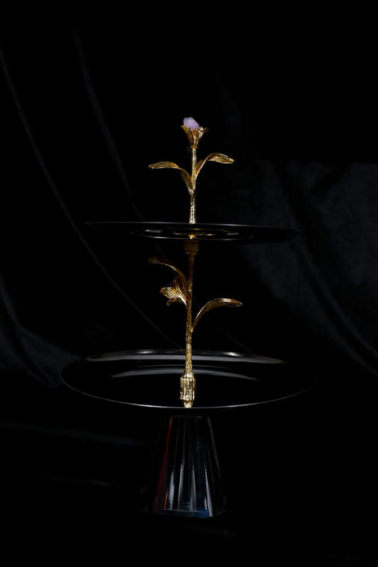 Midnight Bloom Two Tier Stand