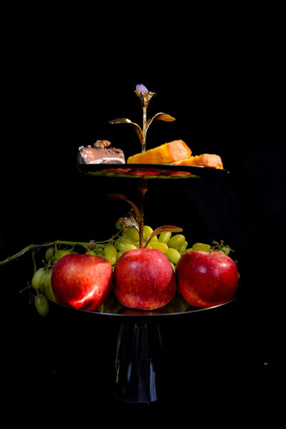 Midnight Bloom Two Tier Stand