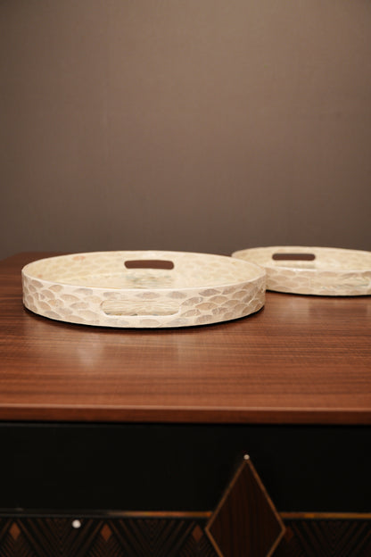 Ivory Round Pearl Tray