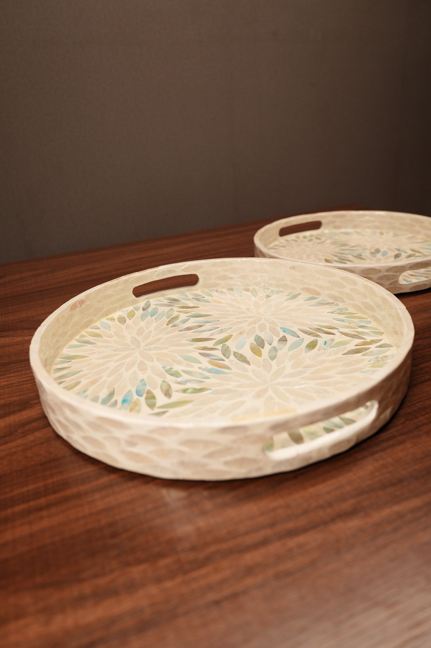 Ivory Round Pearl Tray