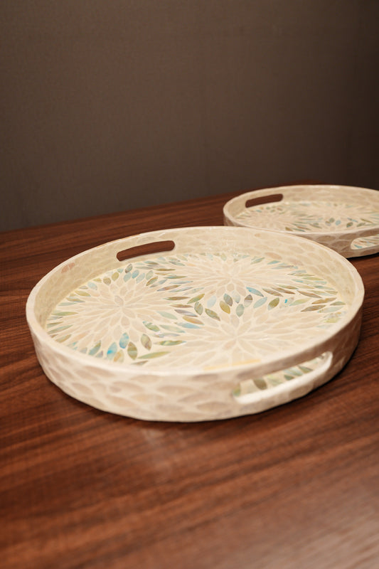 Ivory Round Pearl Tray