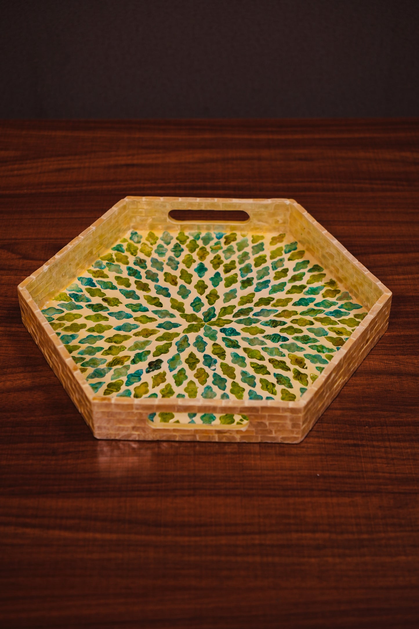 Solid Hexagon MOP tray