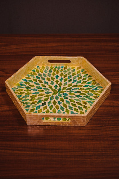 Solid Hexagon MOP tray