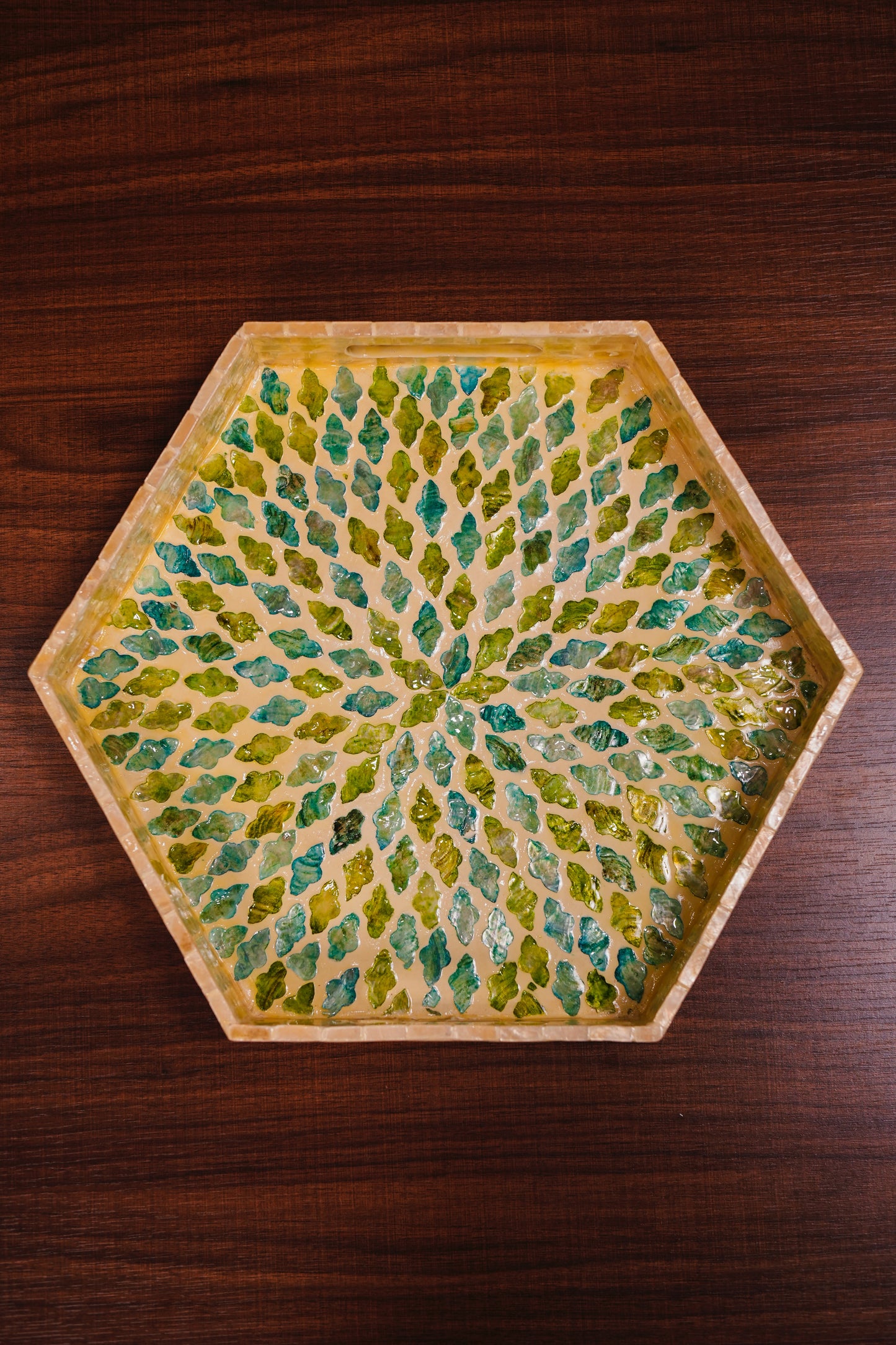 Solid Hexagon MOP tray
