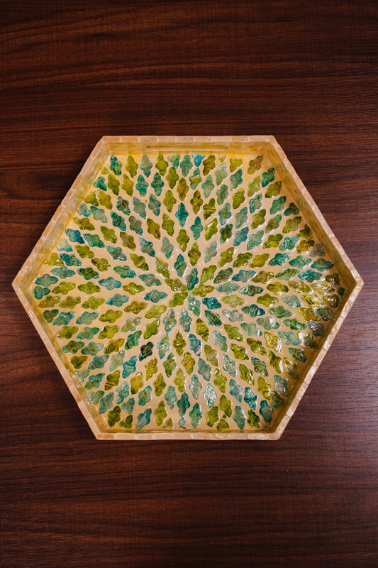 Solid Hexagon MOP tray