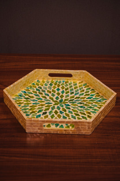 Solid Hexagon MOP tray