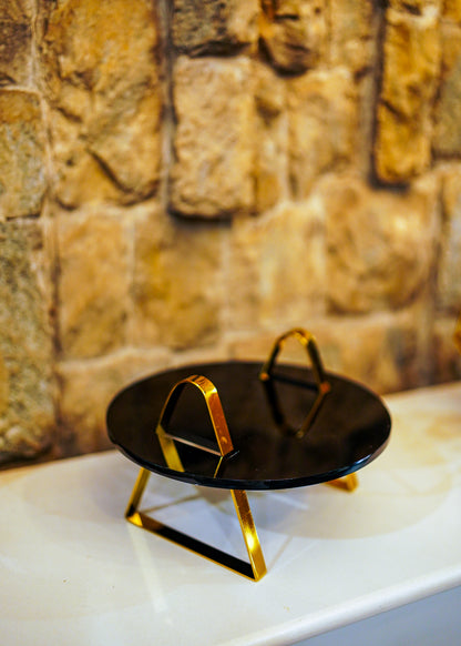 Black Art Deco Platter