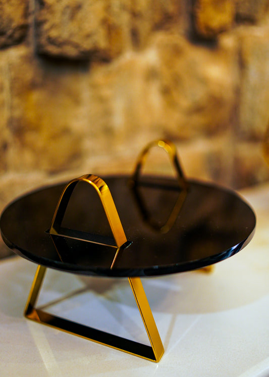 Black Art Deco Platter