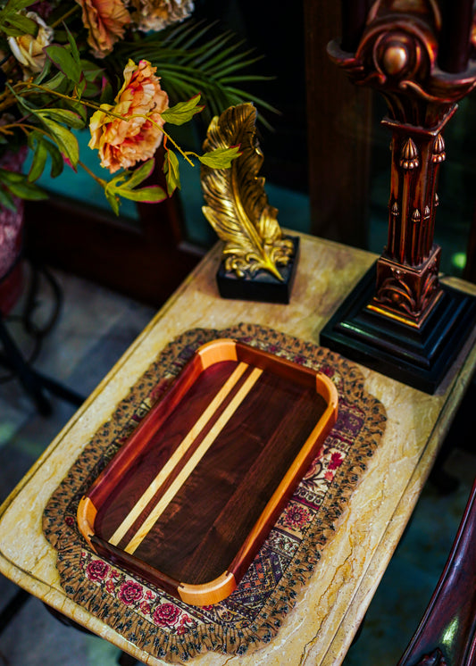 Stripped Teak Tray