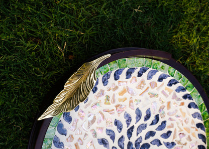 Shesham Platter with Mother of Pearl