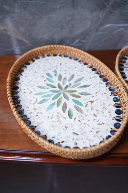 Seabloom Rattan Pearl Tray