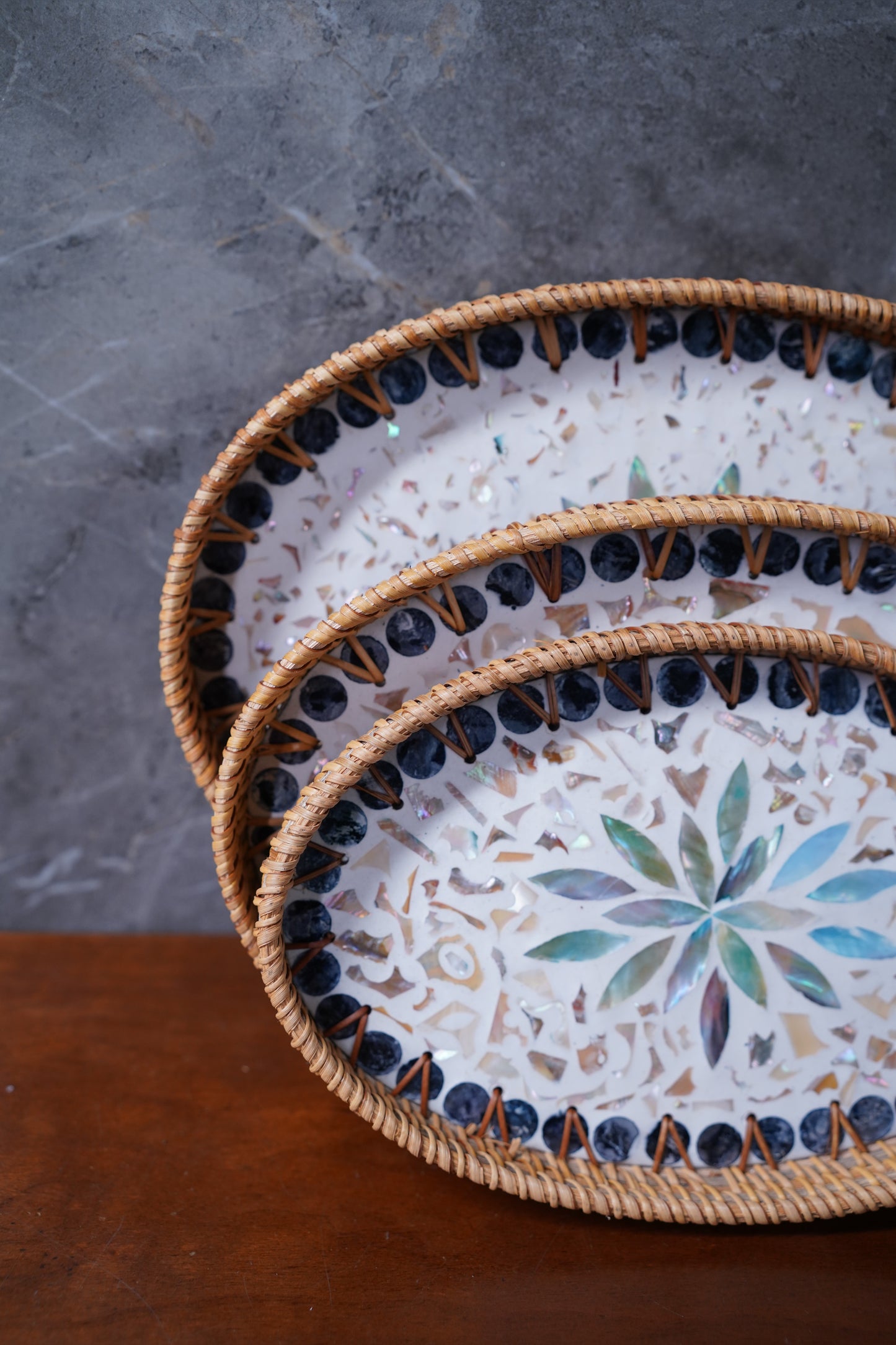 Seabloom Rattan Pearl Tray