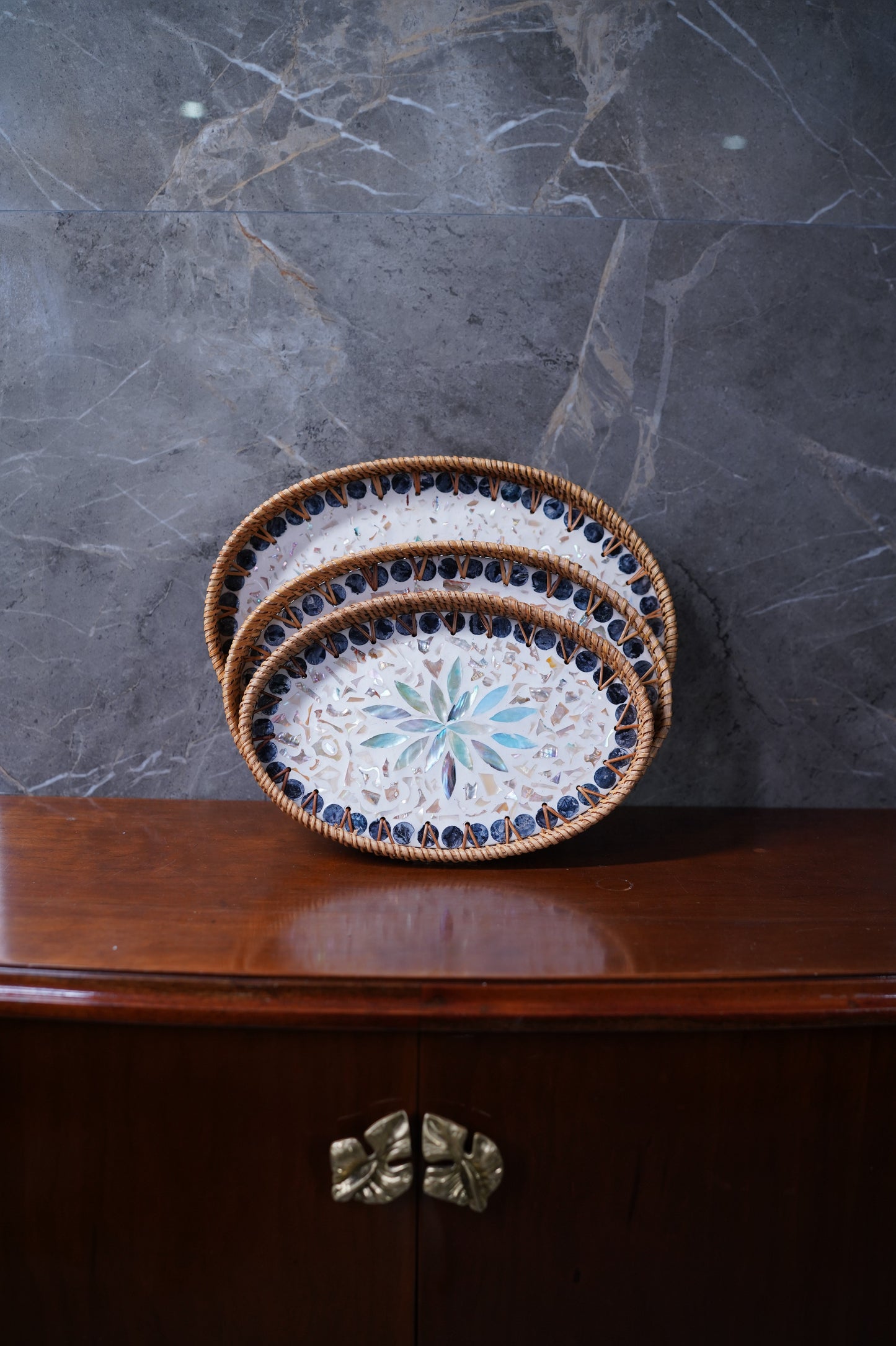 Seabloom Rattan Pearl Tray