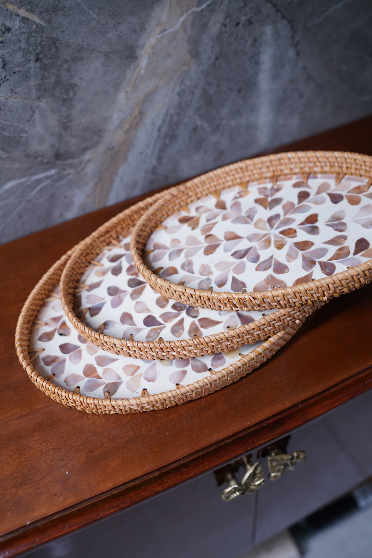 Marina Rattan Pearl Tray