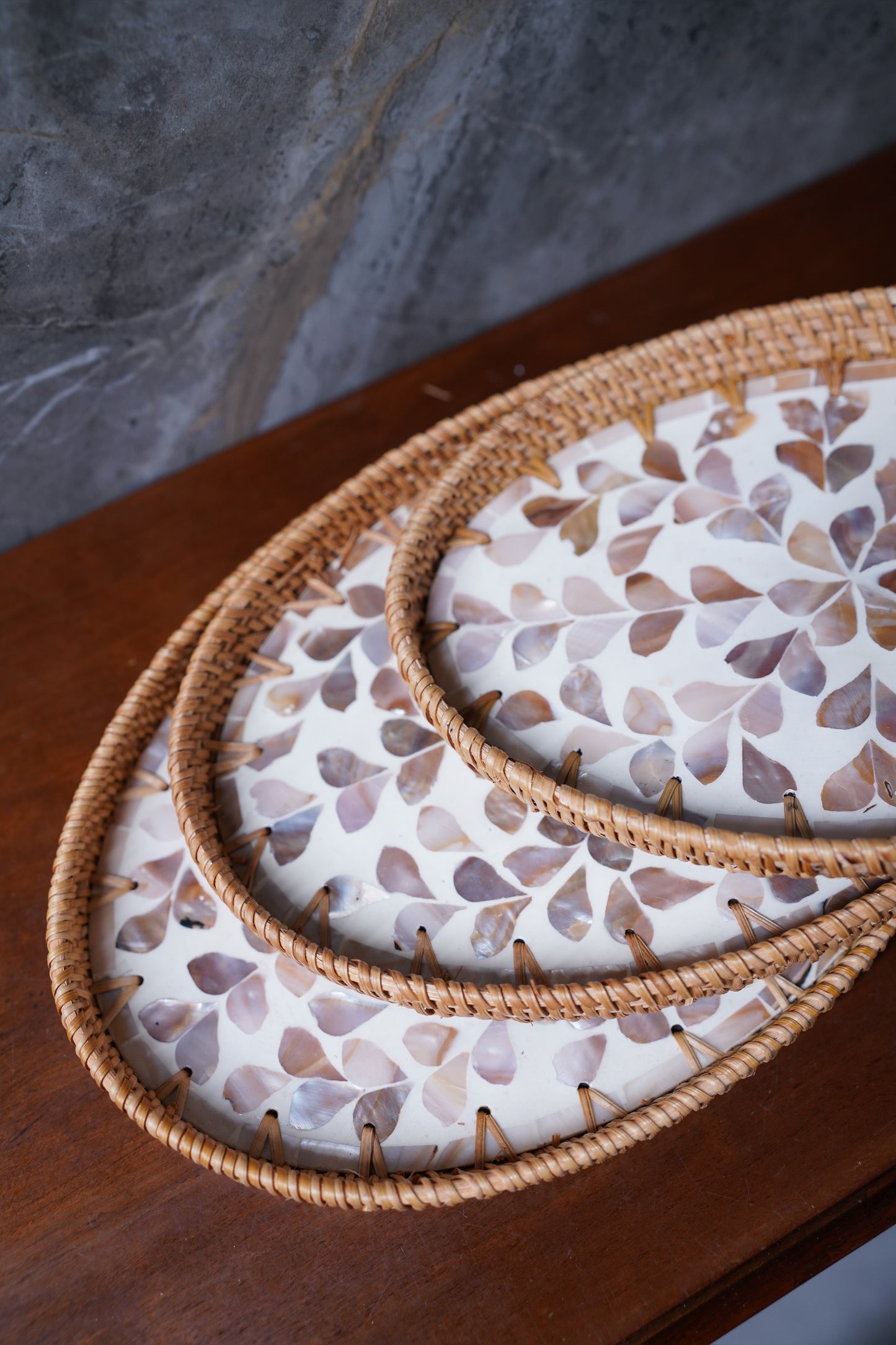 Marina Rattan Pearl Tray