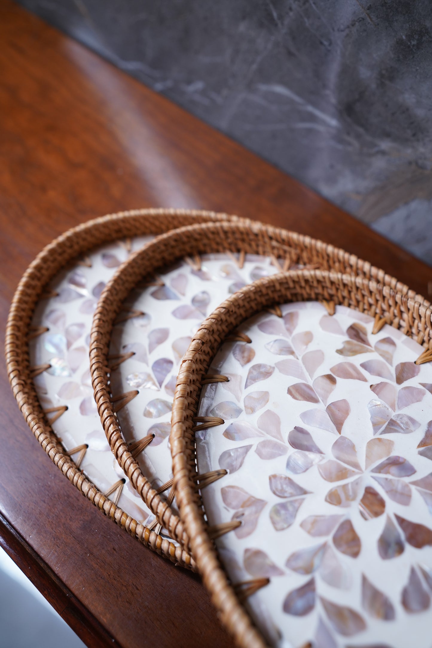 Marina Rattan Pearl Tray