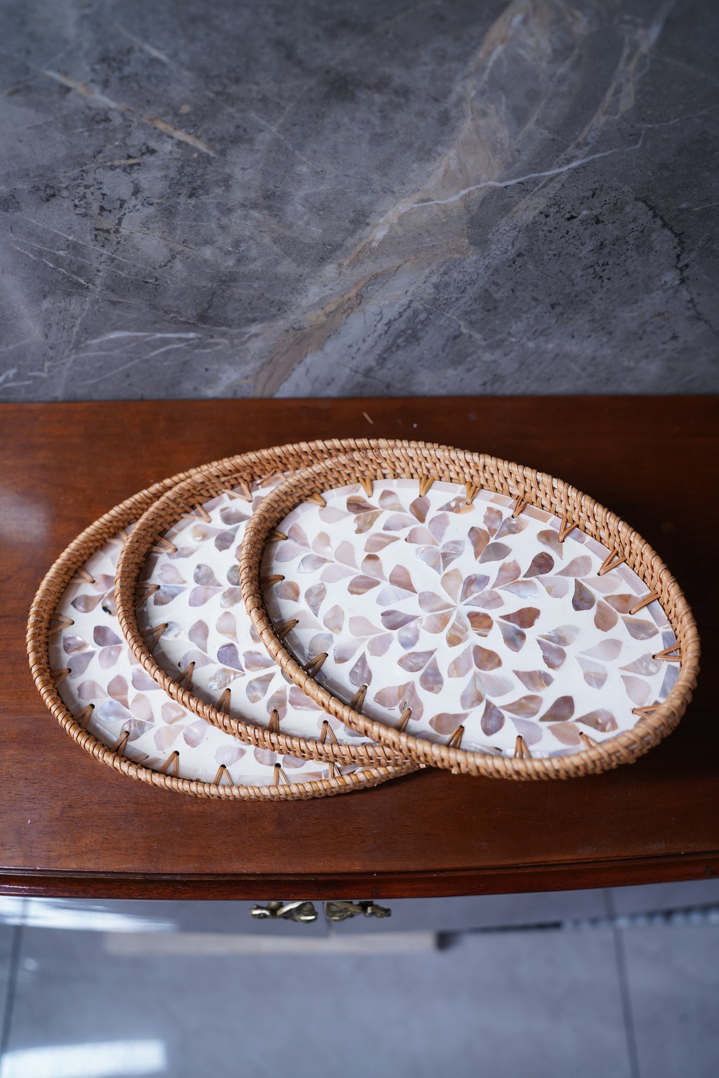 Marina Rattan Pearl Tray