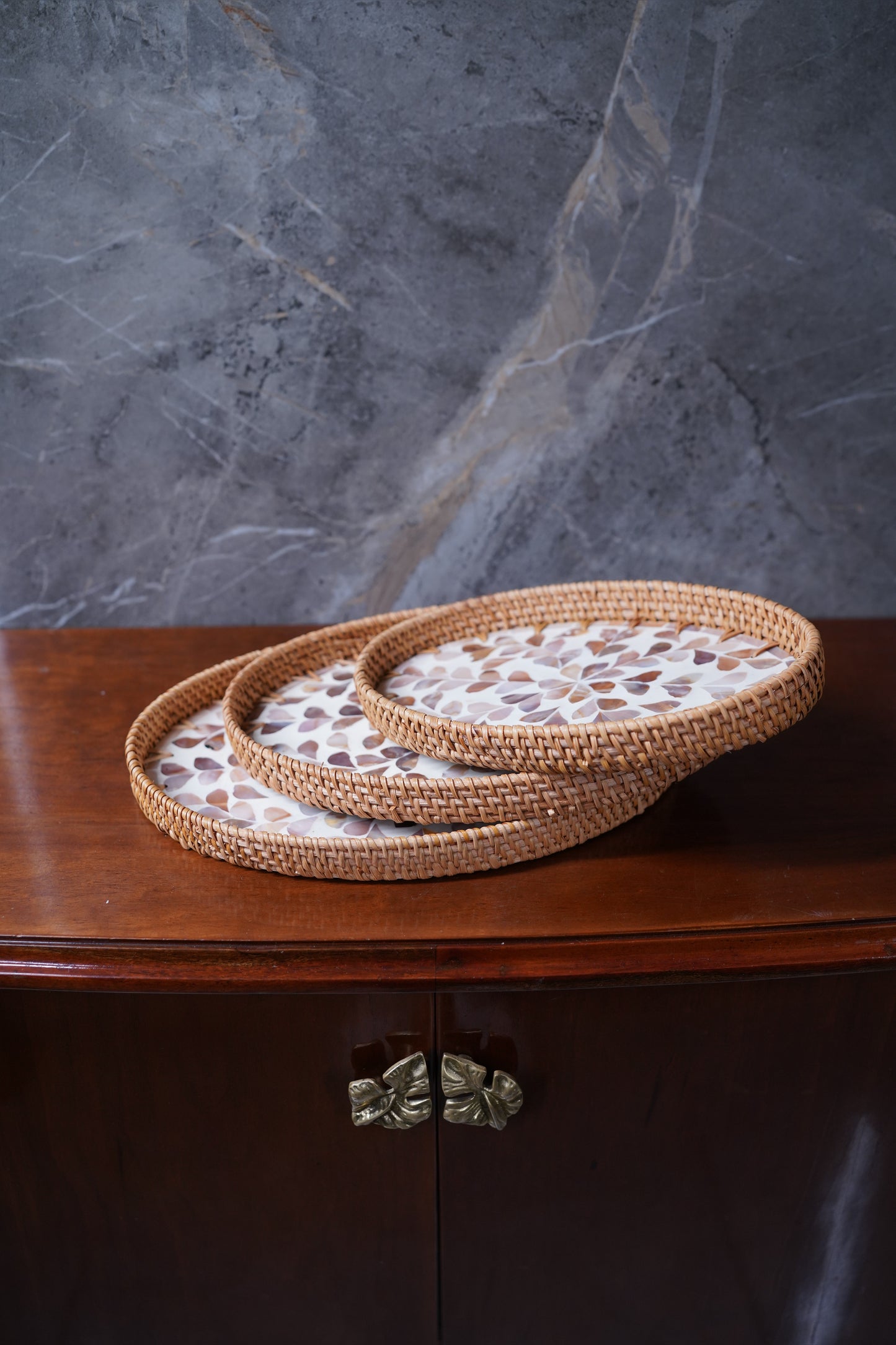 Marina Rattan Pearl Tray