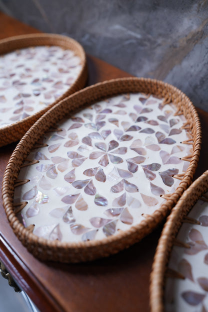 Marina Rattan Pearl Tray