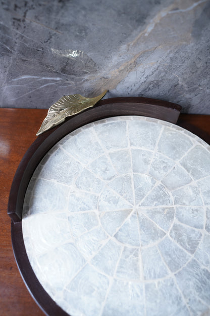 Serene Sheesham Pearl Tray