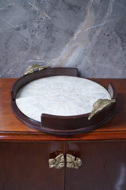 Serene Sheesham Pearl Tray