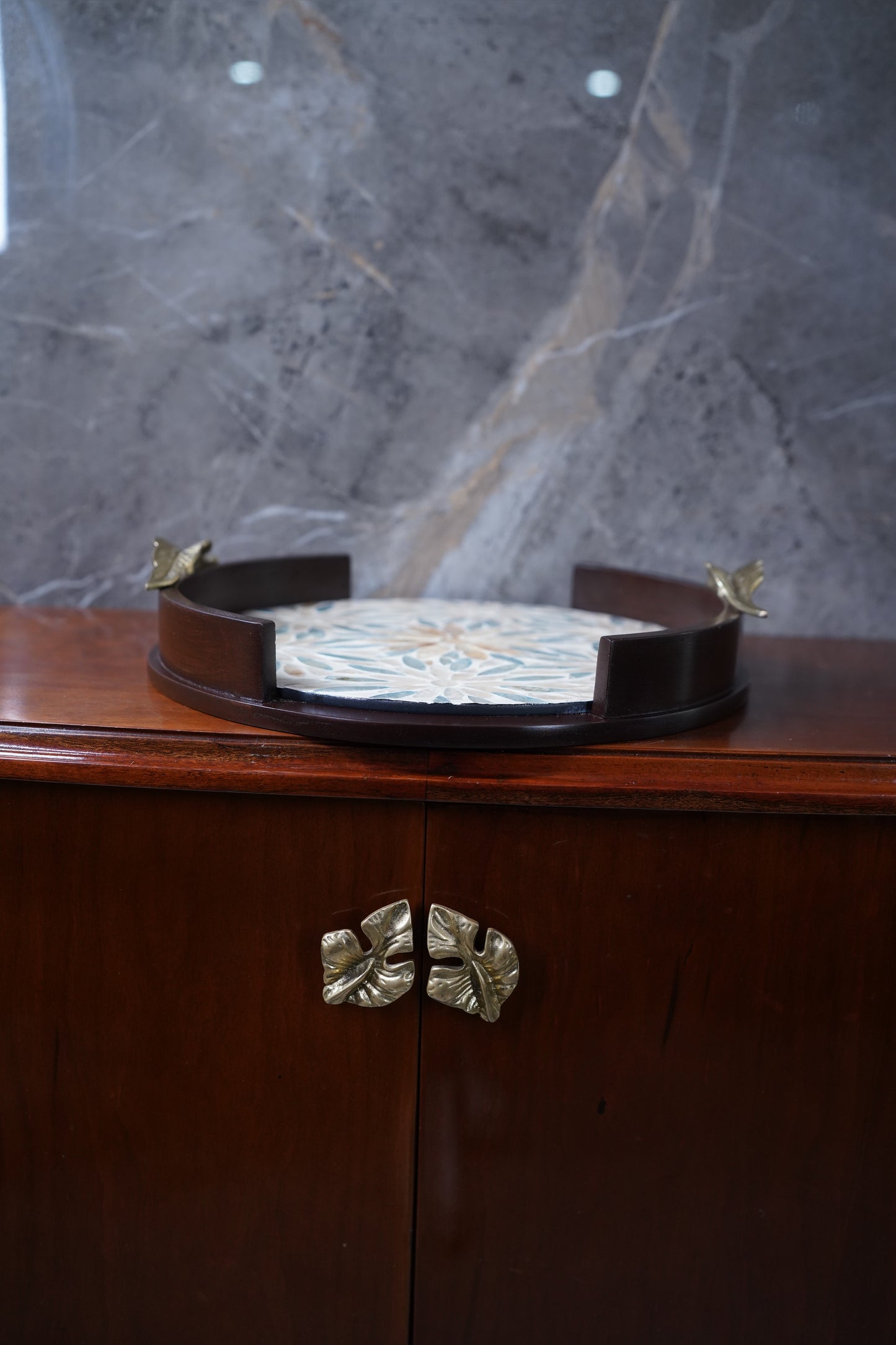 Ivy Sheesham Pearl Tray