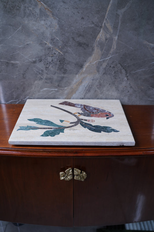 Bluebird Marble Inlay Platter