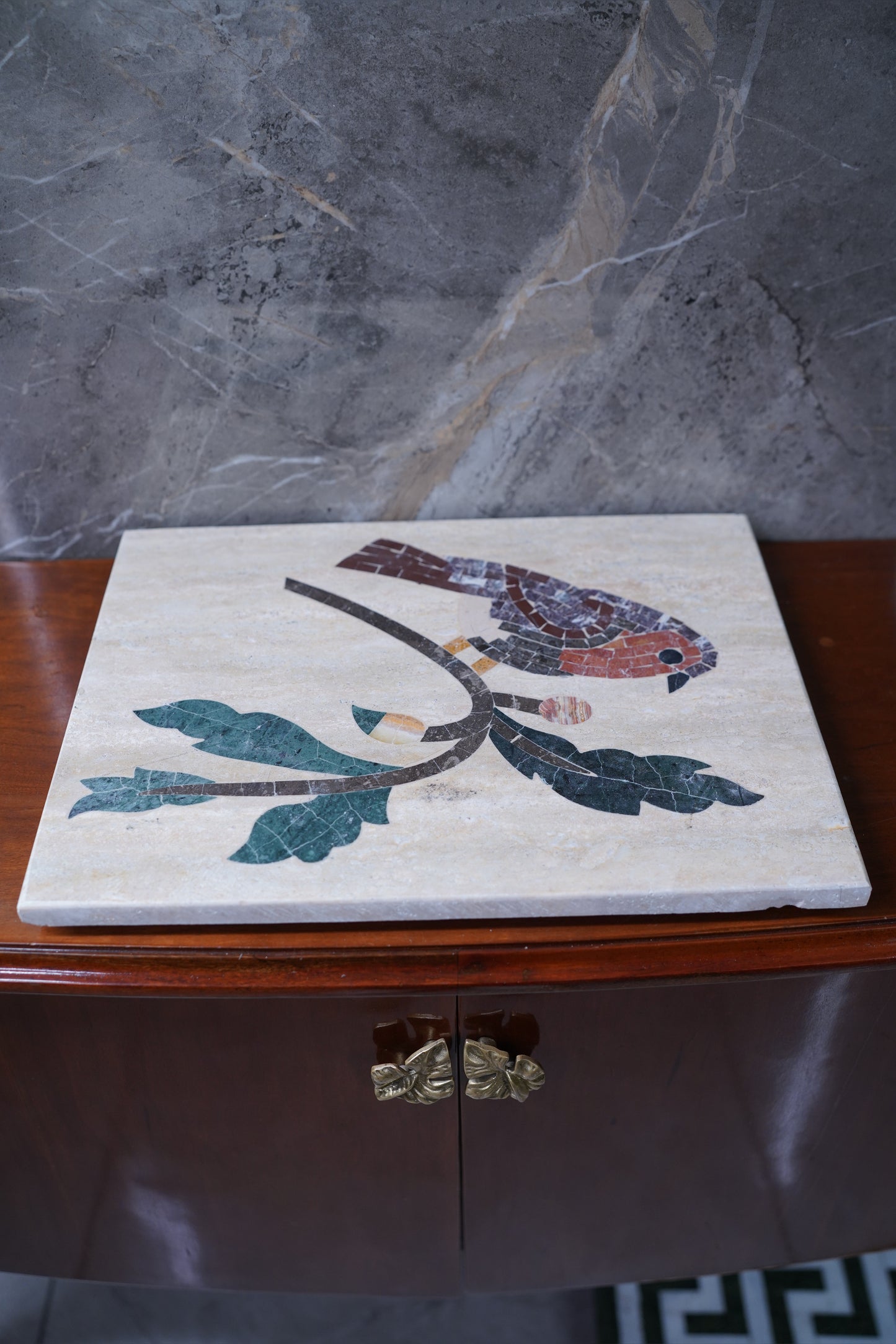 Bluebird Marble Inlay Platter