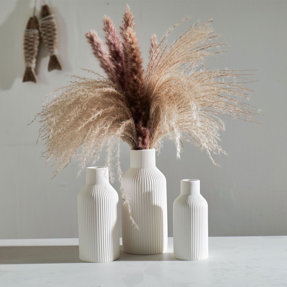 White Sleek Vases 3 PCS