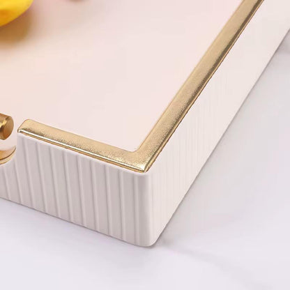 Stripped Gold Leather Tray