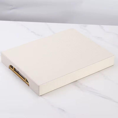 Stripped Gold Leather Tray
